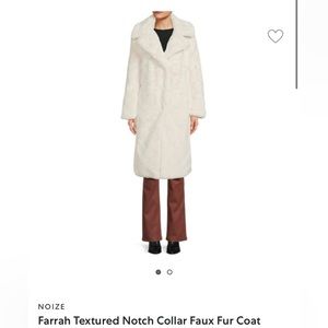 Noize Cream Faux Fur Coat